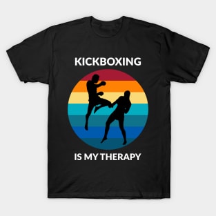 Kickboxing Is My Therapy Retro Vintage Sparring T-Shirt